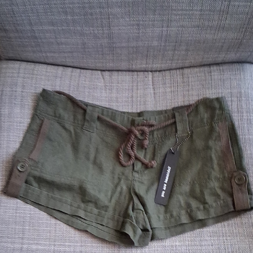 Dollhouse Green Cargo Shorts with Utilitarian Style